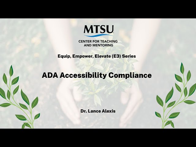 E3: ADA Compliance