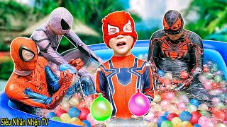 5 Siêu Nhân Nhện Và Bữa Tiệc Đập Vỡ 1000 Qủa Bóng  || Spider-Man Family