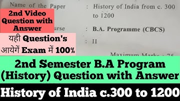 sol du B.A programme History Question with Answer 2nd semester 2023