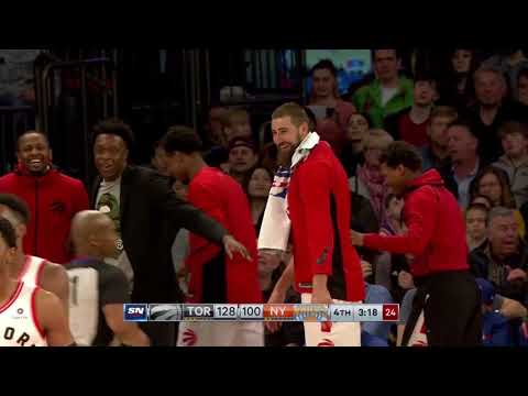 Nigel Hayes taunts his old team with the classic bow-and-arrow after his second three in the corner!