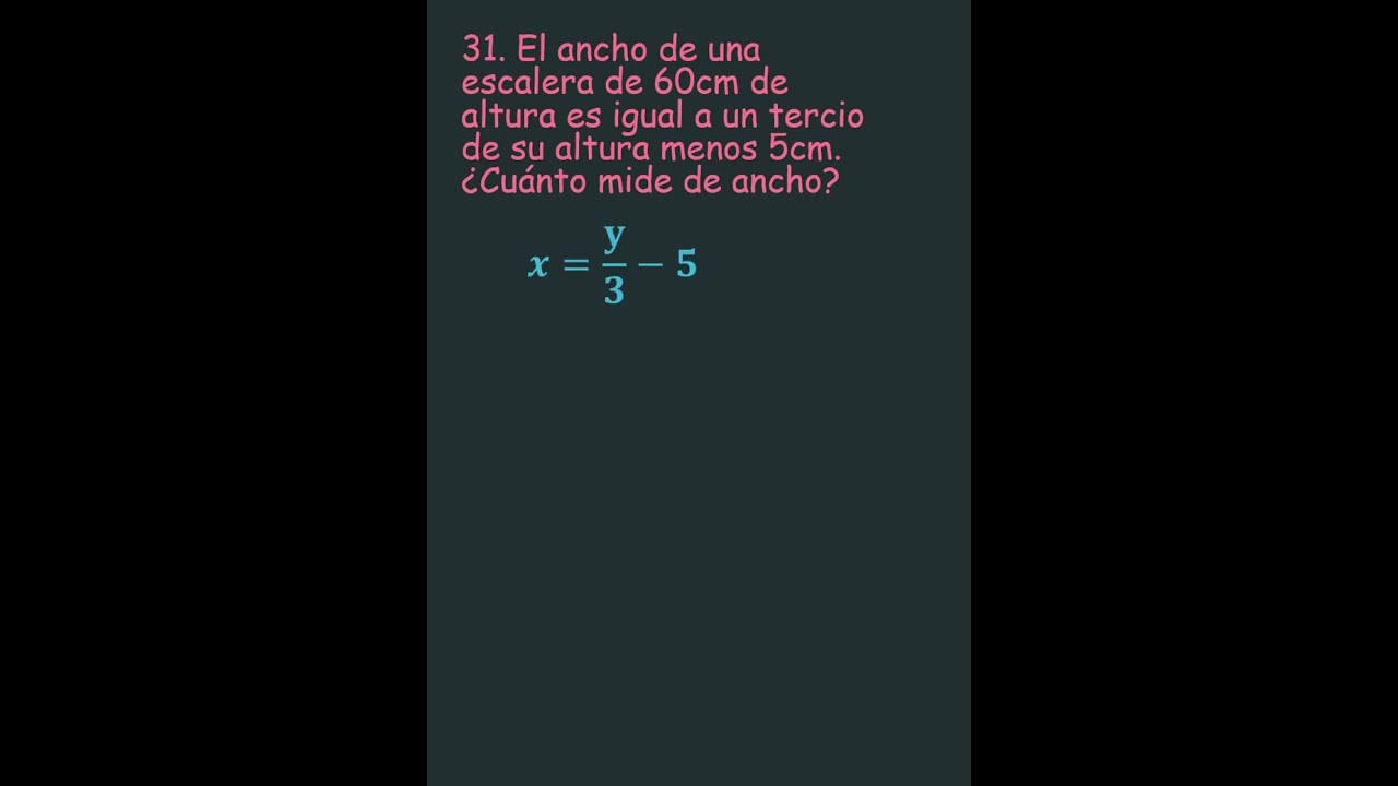 Ejercicio resuelto 31. Uso de literales. Resolución de problemas. Lógica matemática. Super fácil