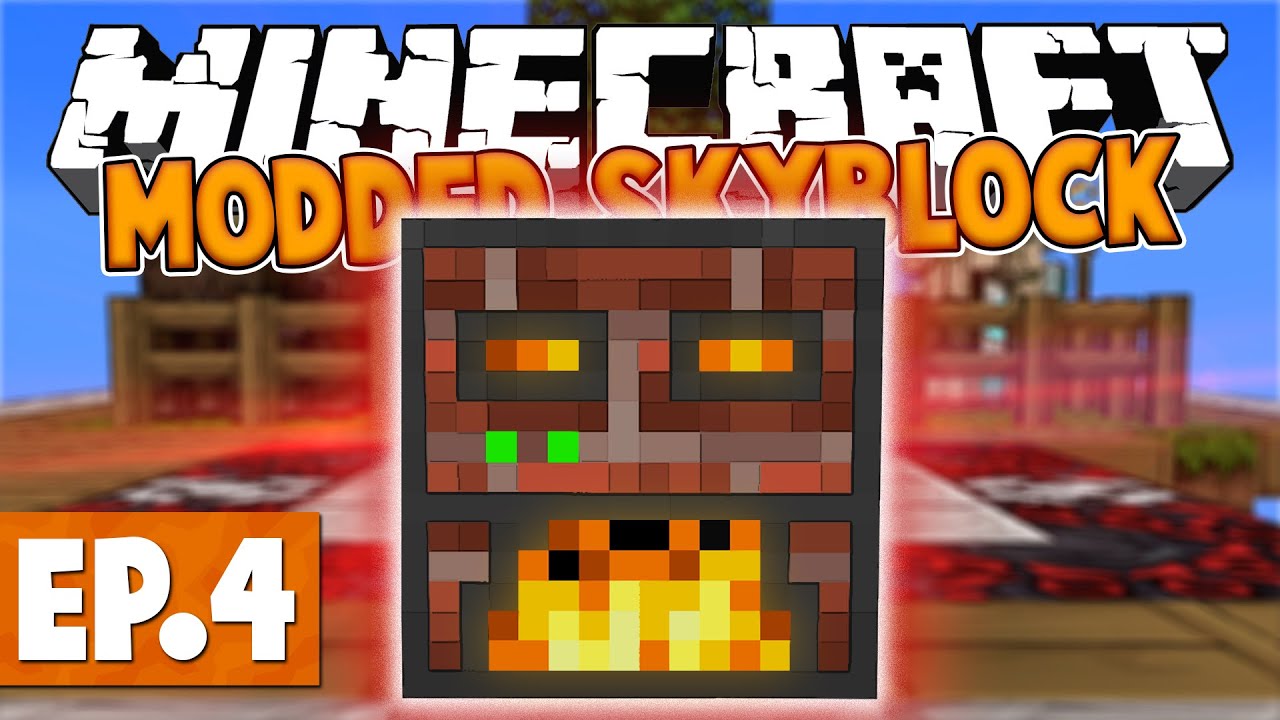 Minecraft Modded Skyblock FIRST MACHINES AND MAKING LAVA?! 4 [Modded