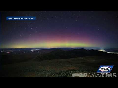 Northern lights seen over Mount Washington's summit
