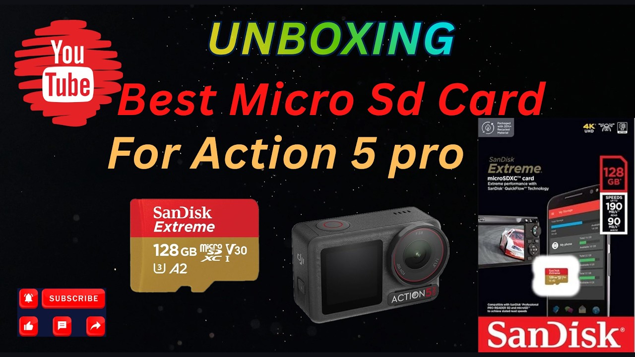 Best Sd card for Action 5pro #sandisk #djiaction5pro #unboxing