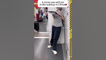 Chinese students study really hard. School children in China… doing homework on subway trains.