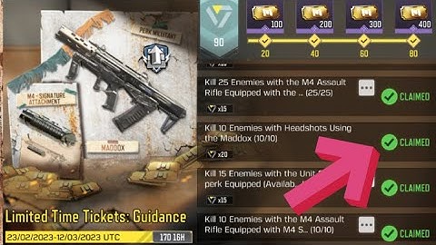 Call Of Duty Mobile Kill 10 Enemies with Headshots Using the Maddox Task Complete