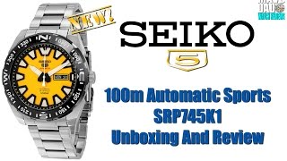 Yellow Beast! | Seiko 5 100m Automatic Sports Watch SRP745K1 | SRP747K1 Unbox & Review