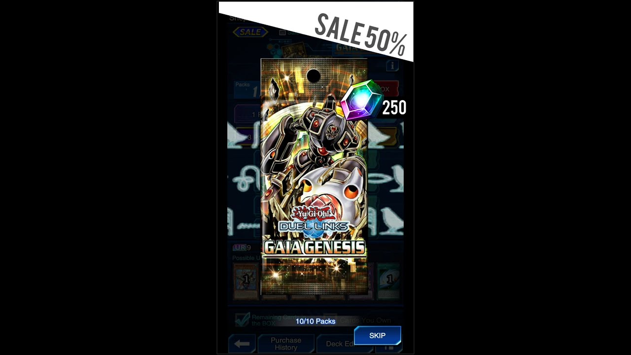 Yugioh Duel Links Sale 50 250 gems for 10 packs! Part.2 YouTube