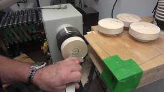 Making a wooden wheel for a kids doll stroller.