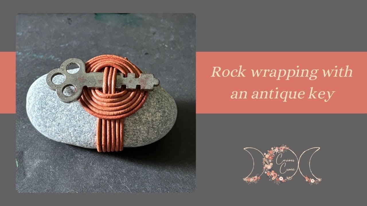 Rock wrapping with an antique key