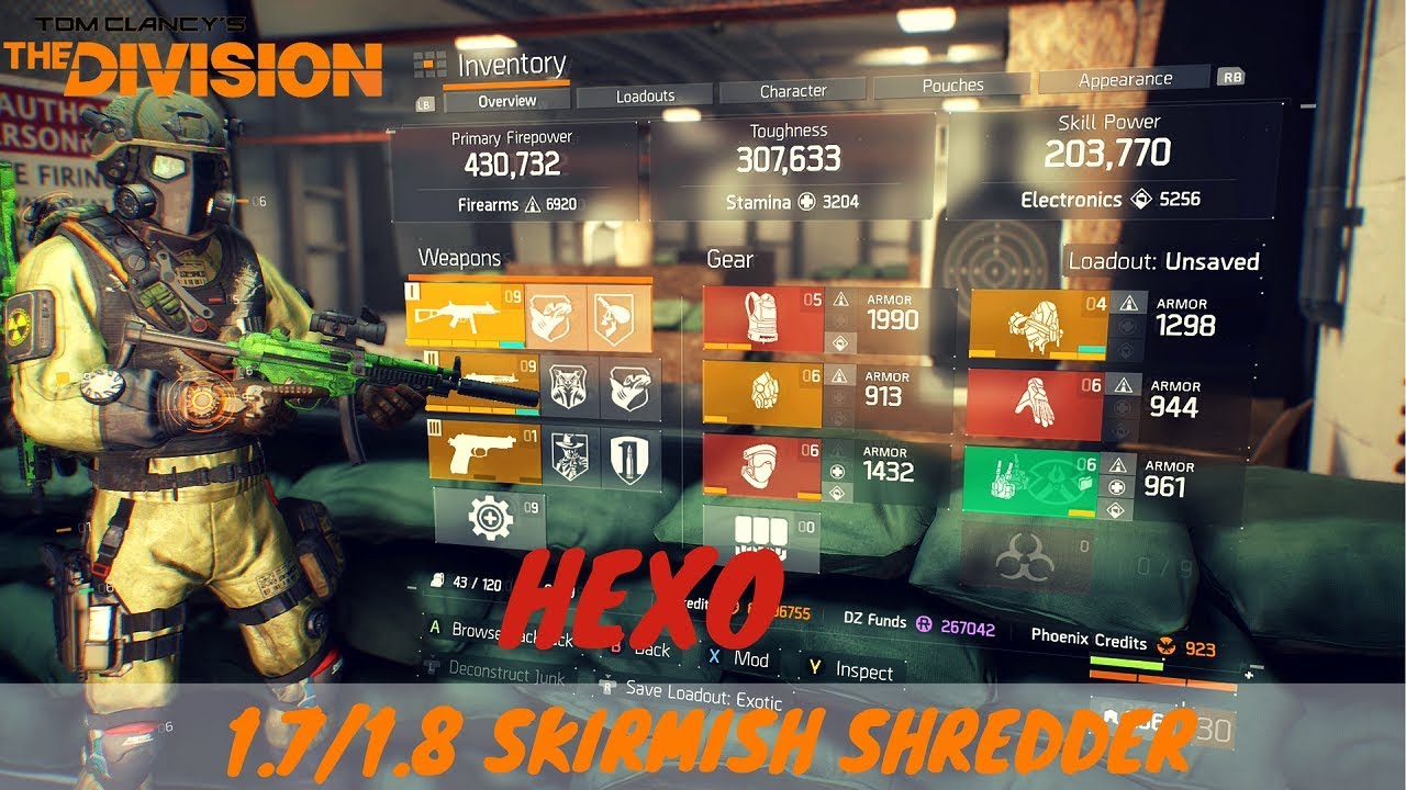 The Division l Hexo 1.7/1.8 Skirmish Shredder Build