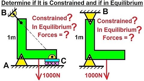 Mechanical Engineering: Equilibrium of Rigid Bodies (14 of 30) Find Constrained? Equilibrium=? F=?