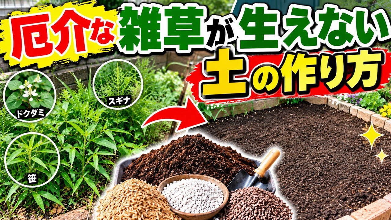 目からうろこの雑草対策｜笹やスギナやドクダミが生えなくなる土の作り方