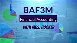 BAF3M 10.3 Worksheet for a Merchandising Business