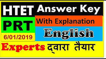 HTET answer key 2019 prt English I HTET prt answer key