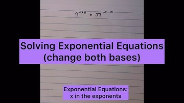 Solving Exponential Equations #3 (different bases)