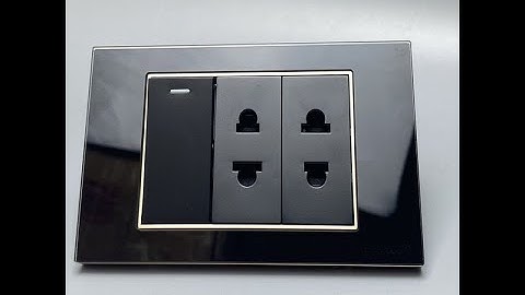 Công Tắc Ổ Cắm Điện Âm tường Mặt Kính Cường Lực Viền Vàng TENKO I Tenko.com.vn