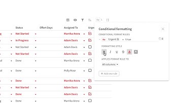 Create visual cues with table formatting | Build a Project Tracker Ch. 3