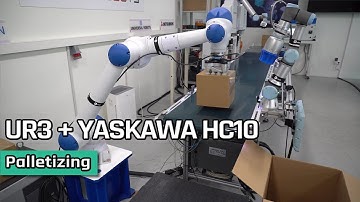 Palletizing with collaborative robots (ur3 & yaskawa hc10 through profinet) 4K