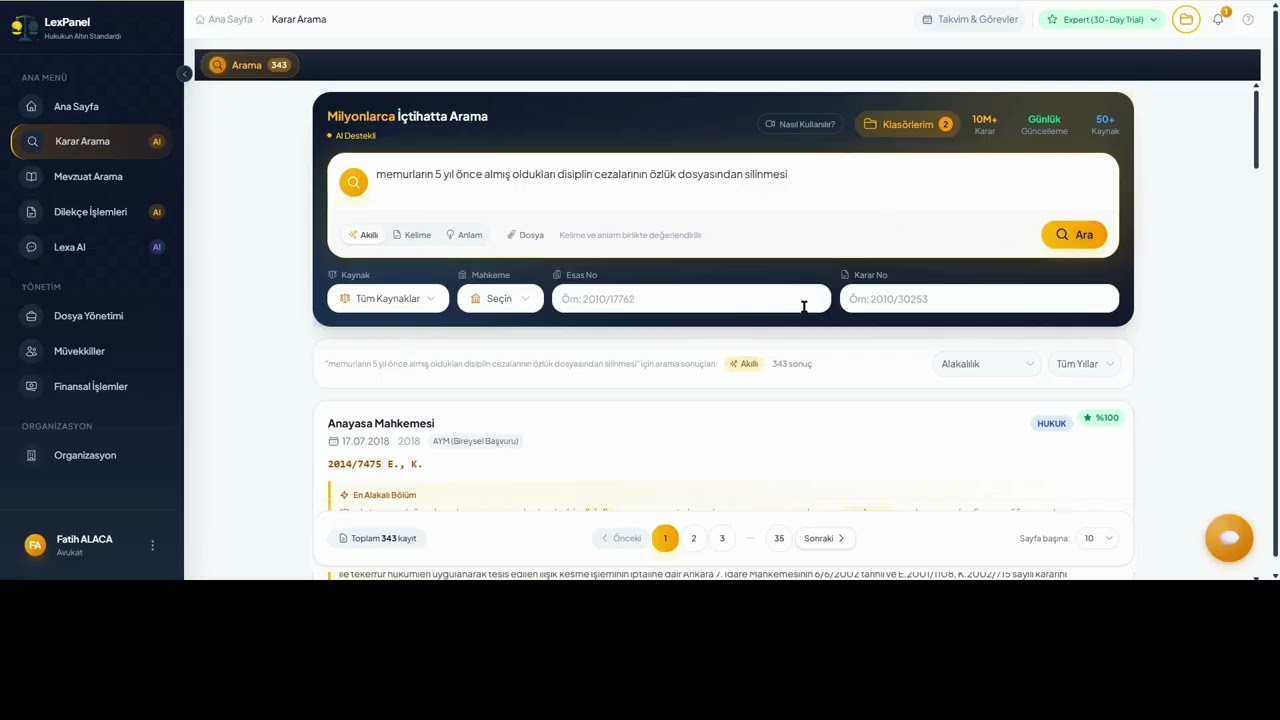 Lexpanel Karar Arama