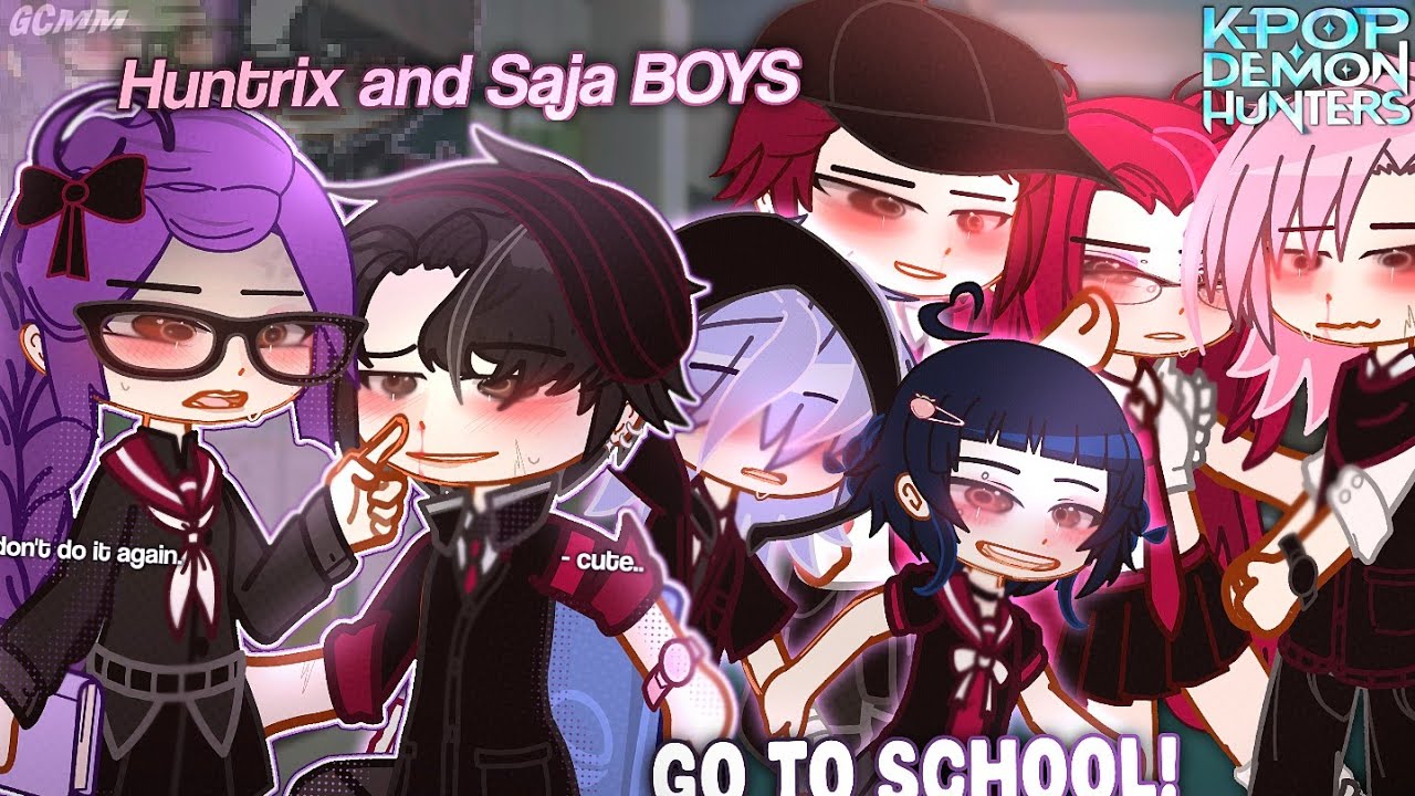 HUNTRIX & SAJA Boys Go To School | KPOP Demon Hunters | GCMM/GLMM | Gacha Club Mini Movie