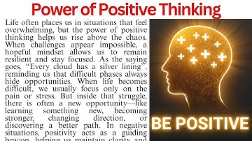 Power of Positive Thinking | How to Think Positive in Negative Situations | Reading Comprehension
