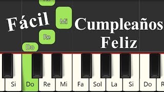 Video thumbnail of "🥳COMO TOCAR  Cumpleaños Feliz en piano 🎂 Tutorial Lento + Notas | Facil | Happy Birthday to You"