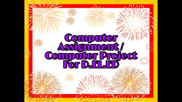 Computer Assignment for D.EL.ED
