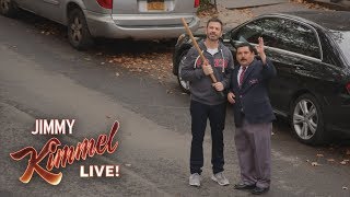 Jimmy Kimmel & Guillermo Break Matthew Broderick's Window