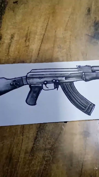 AK 47 TATTOO WITH PEN #viralvideo #ak47 #punjabi #art
