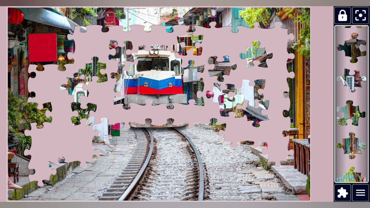 Railway Market//jigsaw puzzles craft 🧩//Amazing puzzles Art 🧩//puzzles collection 🧩//