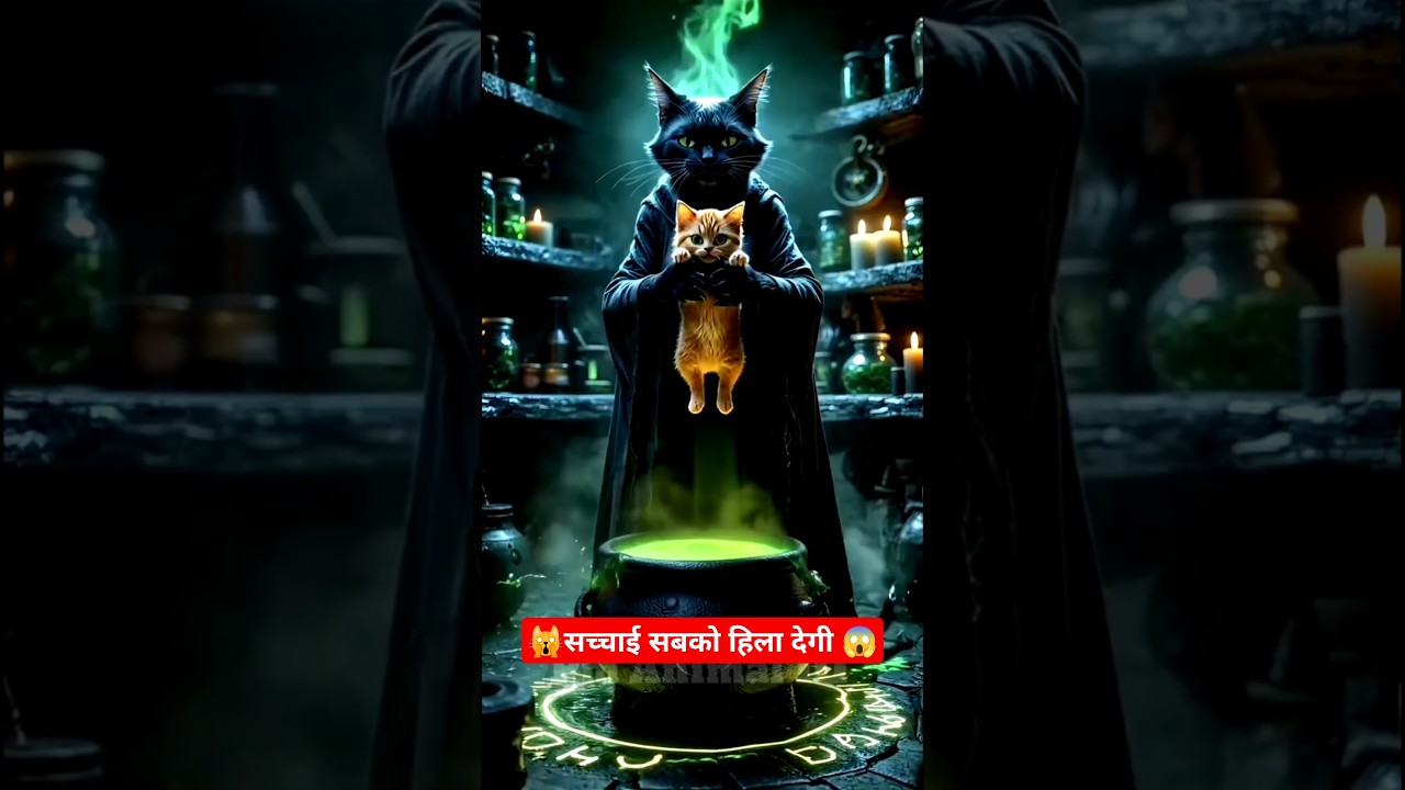 Black Witch Cat Cursed the Kitten! 😨 