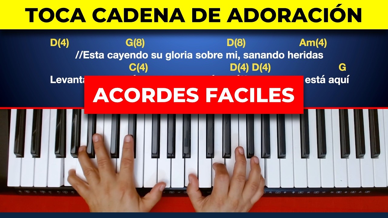 CADENA DE ADORACION EN SOL CON CAJA RITMICA PIANO FACIL 🔥