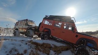 Первый,зимний RC off-road. Land rover defender. Toyota Land Cruiser-70. Классно покатали и погода 🔥