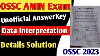 OSSC Amin Data Interpretation Complete Solution // OSSC Amin Data Interpretation (DI) answer Key