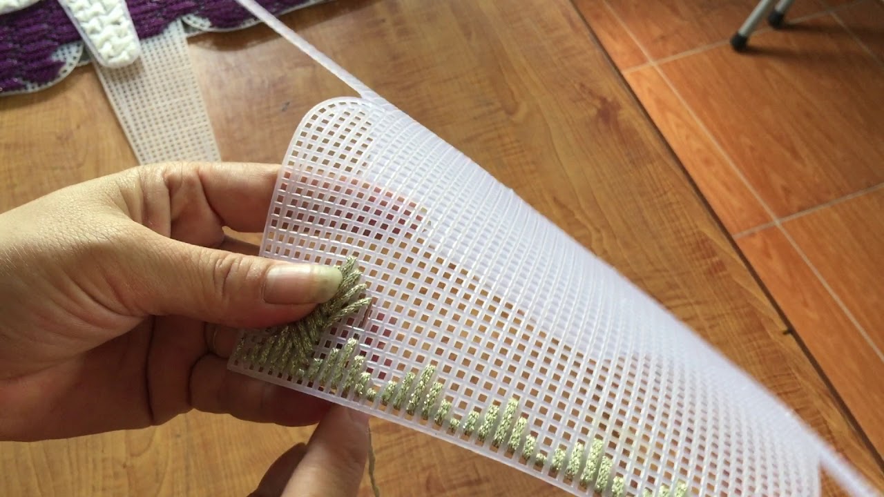 Hướng dẫn làm túi thêu lá cọ trên canvas - Ban Duong Handmade