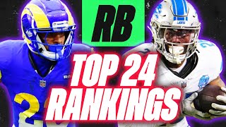 BIG MOVERS! Updated Top-24 Running Back Rankings for 2024 Fantasy Football