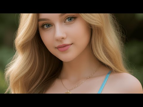 4K AI Art Lookbook Model Video Fashion Swimwear Xanadu Gardens Long Island USA 4