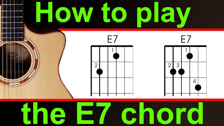 How to play E7 on the guitar.  The E dominant 7 or E dom 7 guitar chord