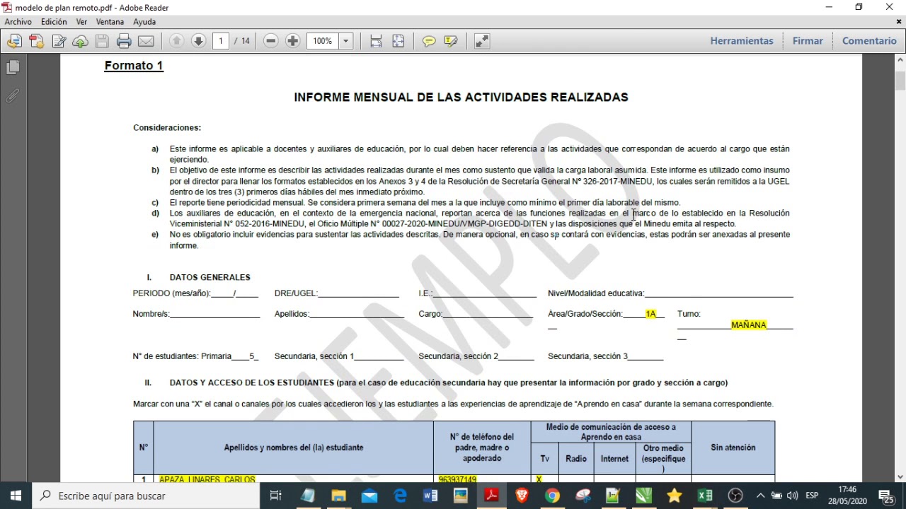 DESCARGAR INFORME MENSUAL DE LAS ACTIVIDADES REALIZADAS EJEMPLO - YouTube