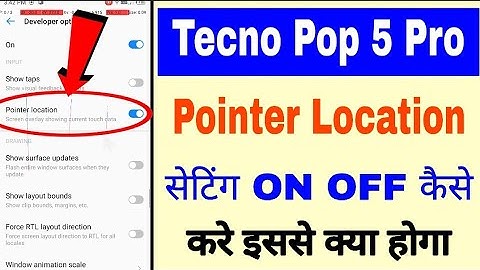 Tecno Pop 5 pro me pointer location setting on/use kaise kare।tecno Pop 5 pro pointer location on