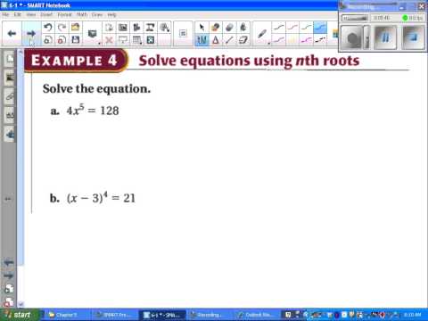 Alg II 6-1 Evaluate nth Roots and Use Rational Exponents