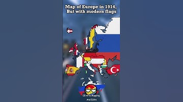 Map of Europe in 1914, but with modern flags. #map #europe #geography