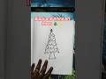 Black and White Art Ideas | How to Draw Christmas Tree 🎄✨ #Shorts