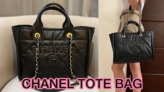 UNBOXING the NEW CHANEL TOTE BAG? what fits inside? modshots / close up 