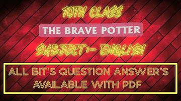 The brave potter 10th class question answer all bits ssc