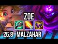 ZOE vs MALZAHAR (MID) | 46K damage | KR Master | 26.8