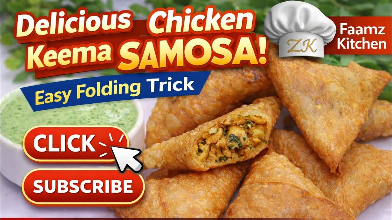 Crispy Chicken Keema Samosa with Step by Step Folding Trick |Chicken Keema Samosa Making |@Faamz1
