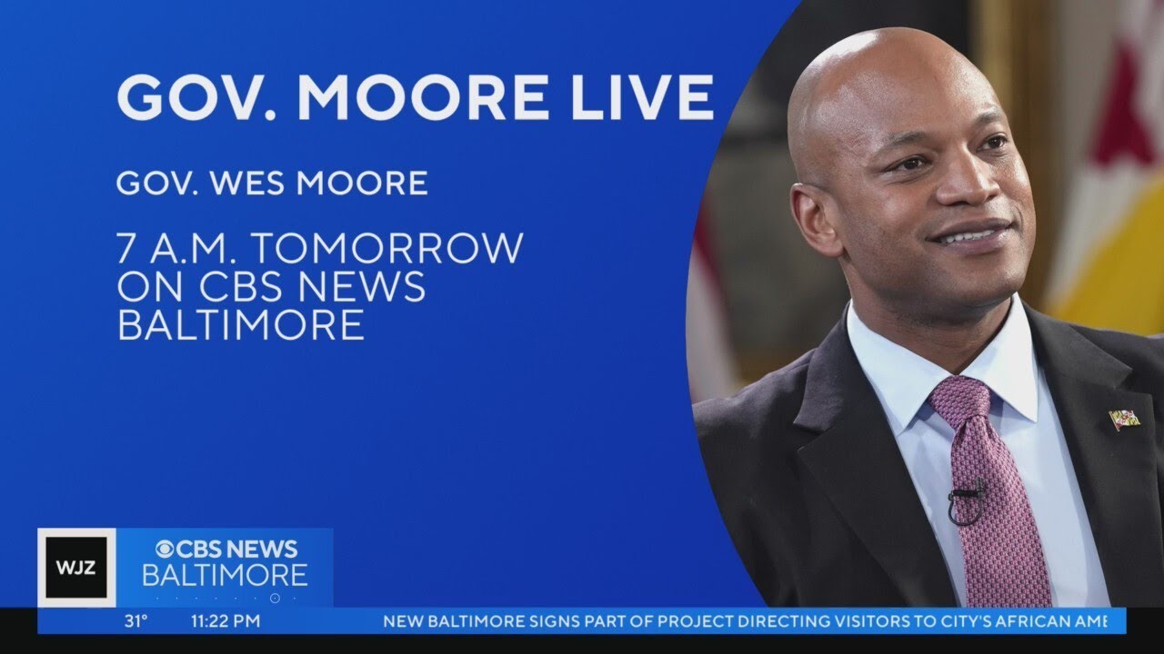 Gov. Wes Moore to visit WJZ for interview on CBS News Baltimore - YouTube