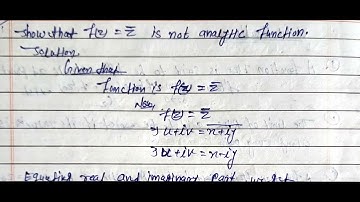 show that f(z)=conjugate of z is not analytic function | complex analysis